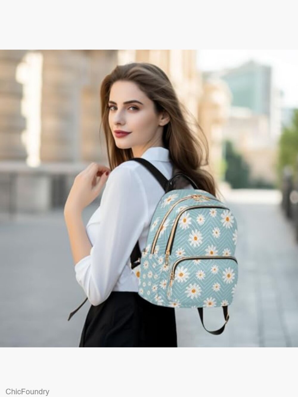 Mini Canvas Backpack Purse - Adjustable Strap, Multiple Pockets, Travel Daypack - Picture 2 of 7